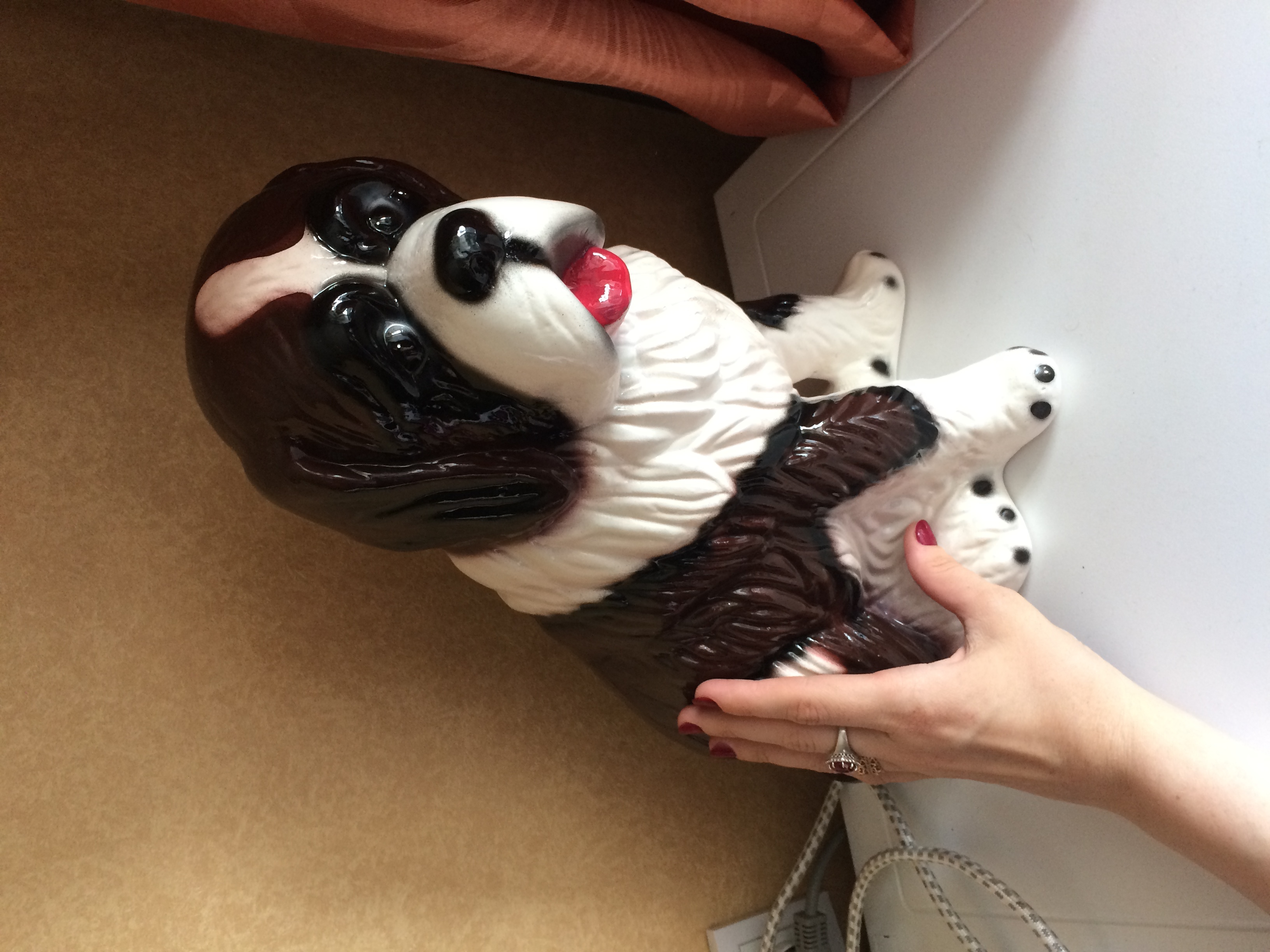 Фотография покупателя товара Копилка "Собака Бетховен", бело-коричневая, керамика, 33 см - Фото 4