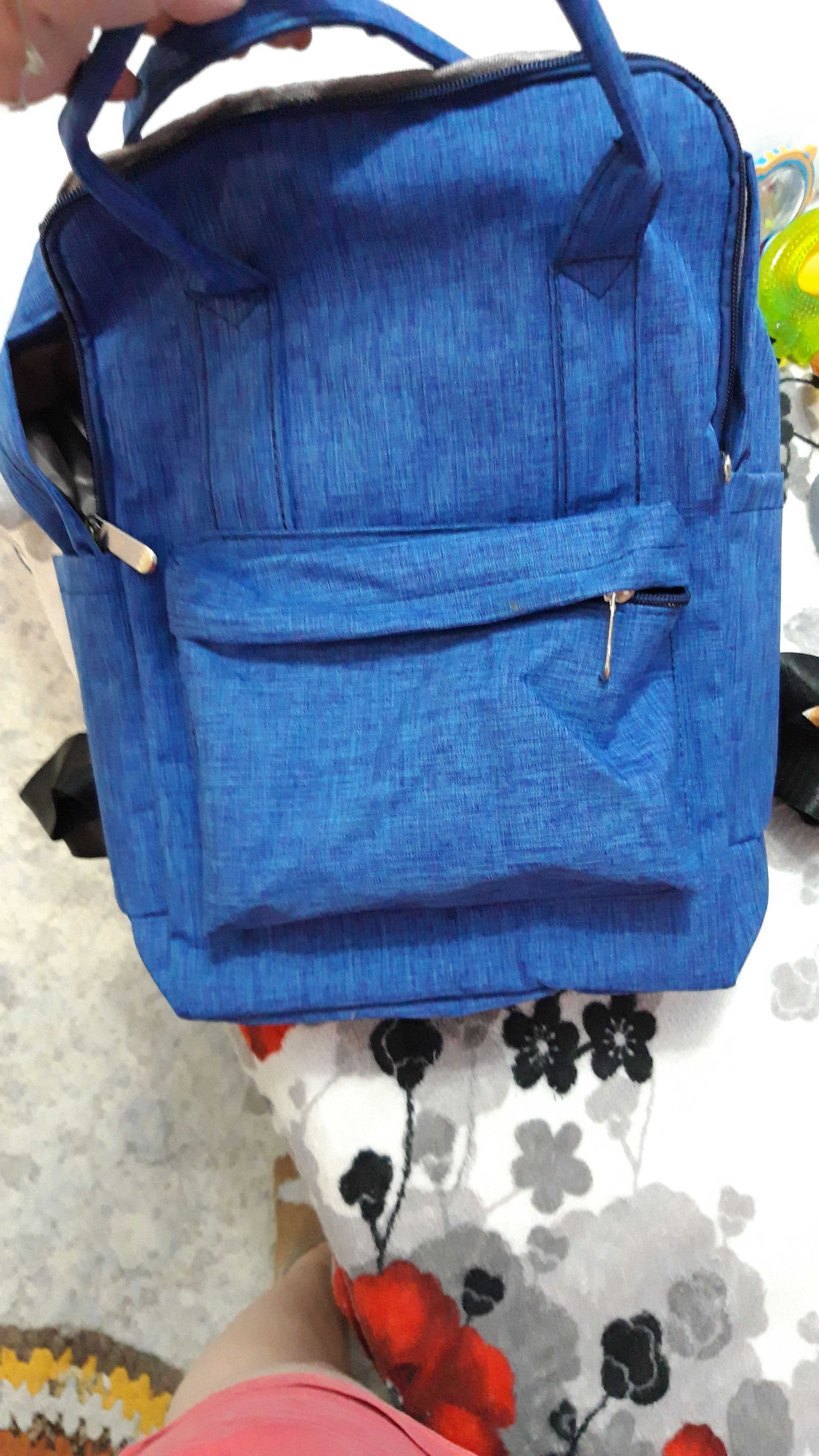 Фотография покупателя товара Рюкзак-сумка, отдел на молнии, 3 наружных кармана, цвет синий - Фото 1