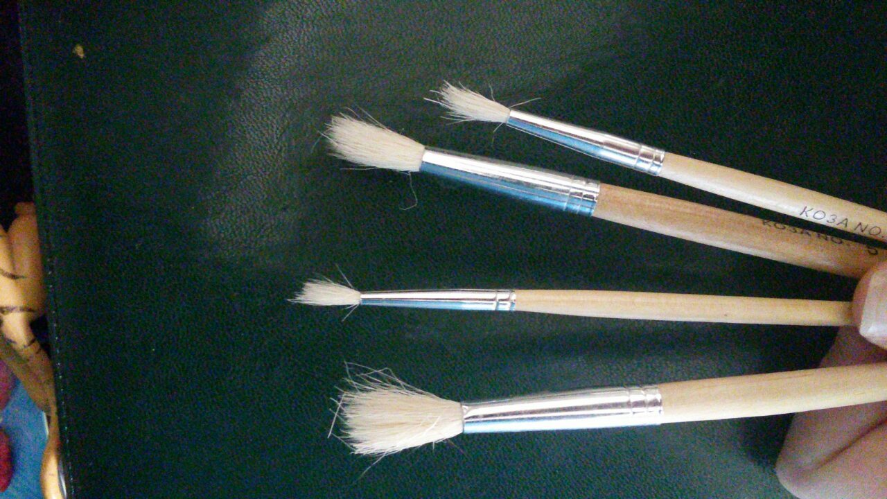 Фотография покупателя товара Набор кистей коза 6 штук: № 1, 2, 3, 4, 5, 6, круглые, с деревянными ручками, в блистере - Фото 3