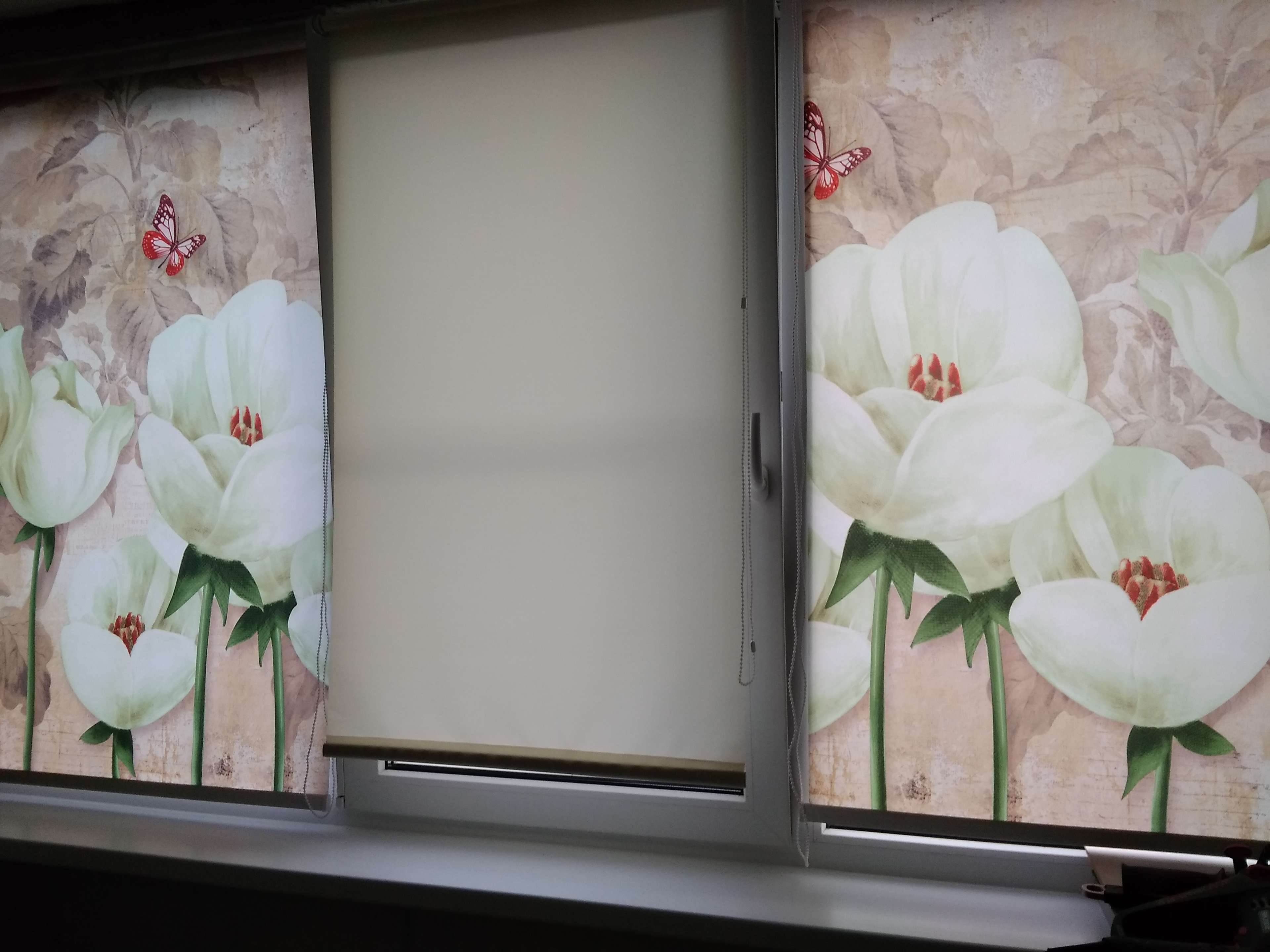 Фотография покупателя товара Штора рулонная «Тюльпаны белые», 90×200 см (с учётом креплений 3,5 см) - Фото 2
