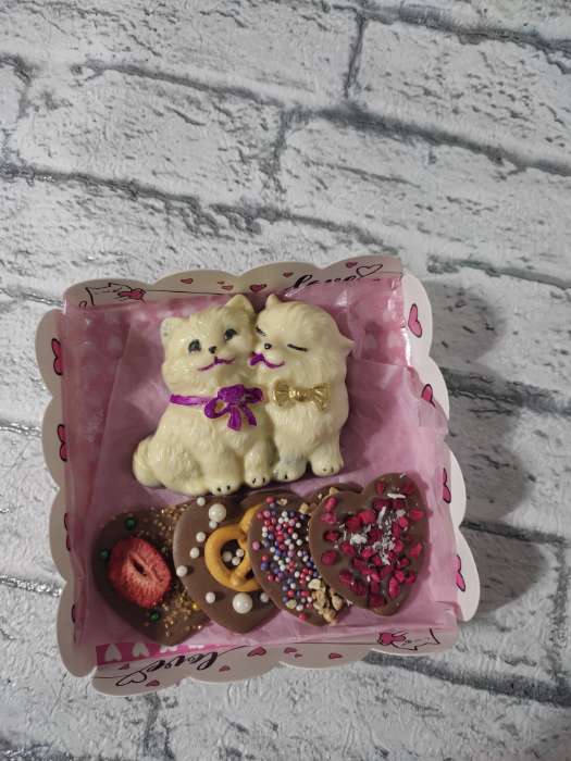 Фотография покупателя товара Форма для шоколада и конфет пластиковая «Влюблённые котята», 8,5×7,5×2,6 см, цвет прозрачный - Фото 2