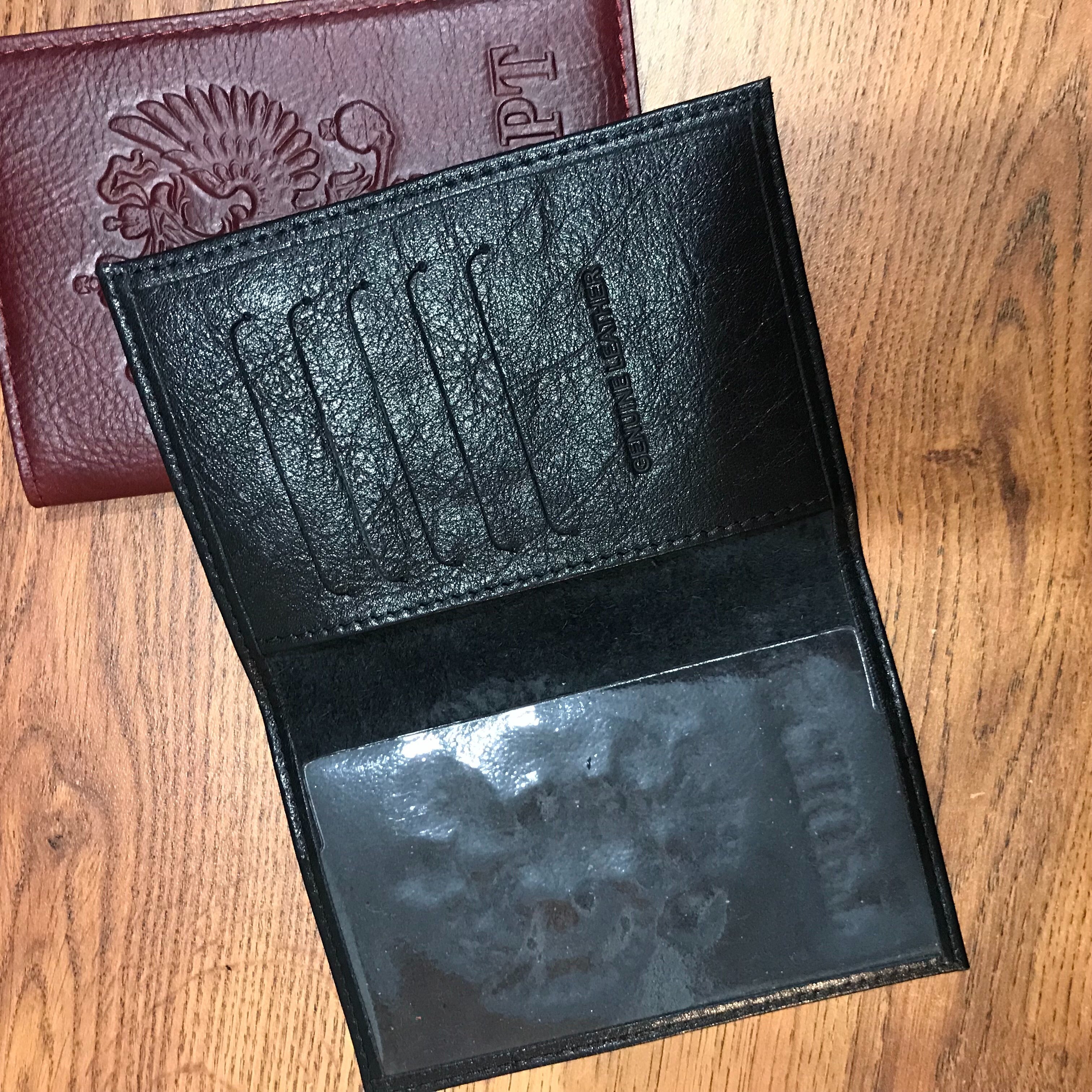 Фотография покупателя товара Обложка для паспорта, отдел для карт, цвет чёрный - Фото 2
