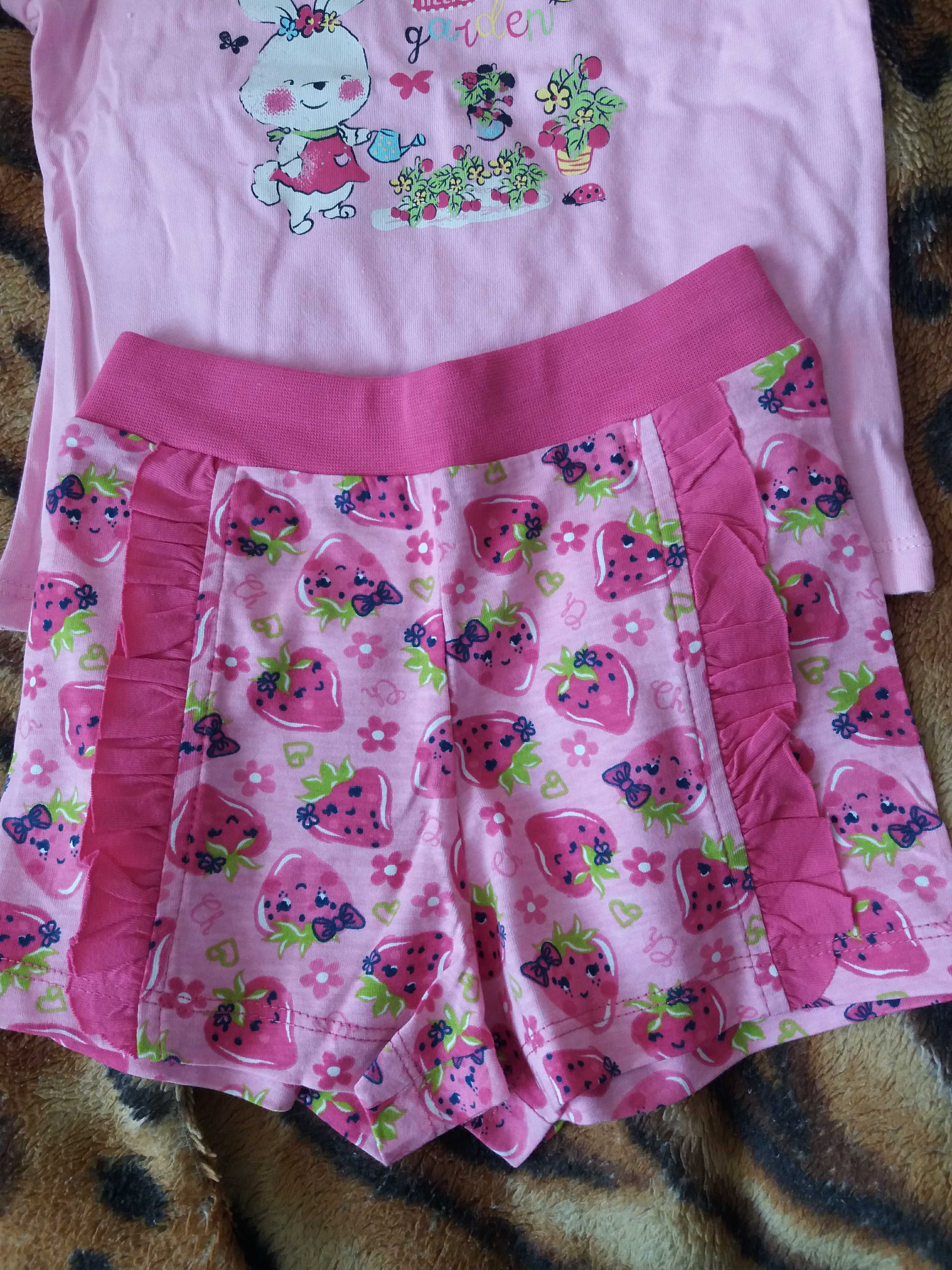 Фотография покупателя товара Комплект детский (футболка, шорты), рост 80 см, цвет розовый - Фото 2
