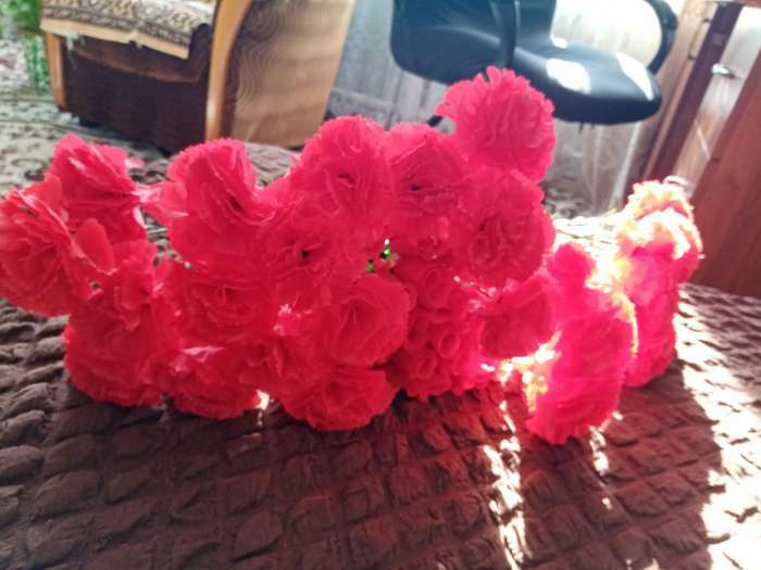 Фотография покупателя товара Цветы искусственные гвоздика 37 см, d-7см  сиреневый - Фото 4