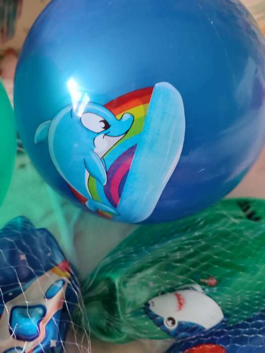 Фотография покупателя товара Мяч детский ZABIAKA «Дельфинчик», d=22 см, 60 г, цвет синий - Фото 1