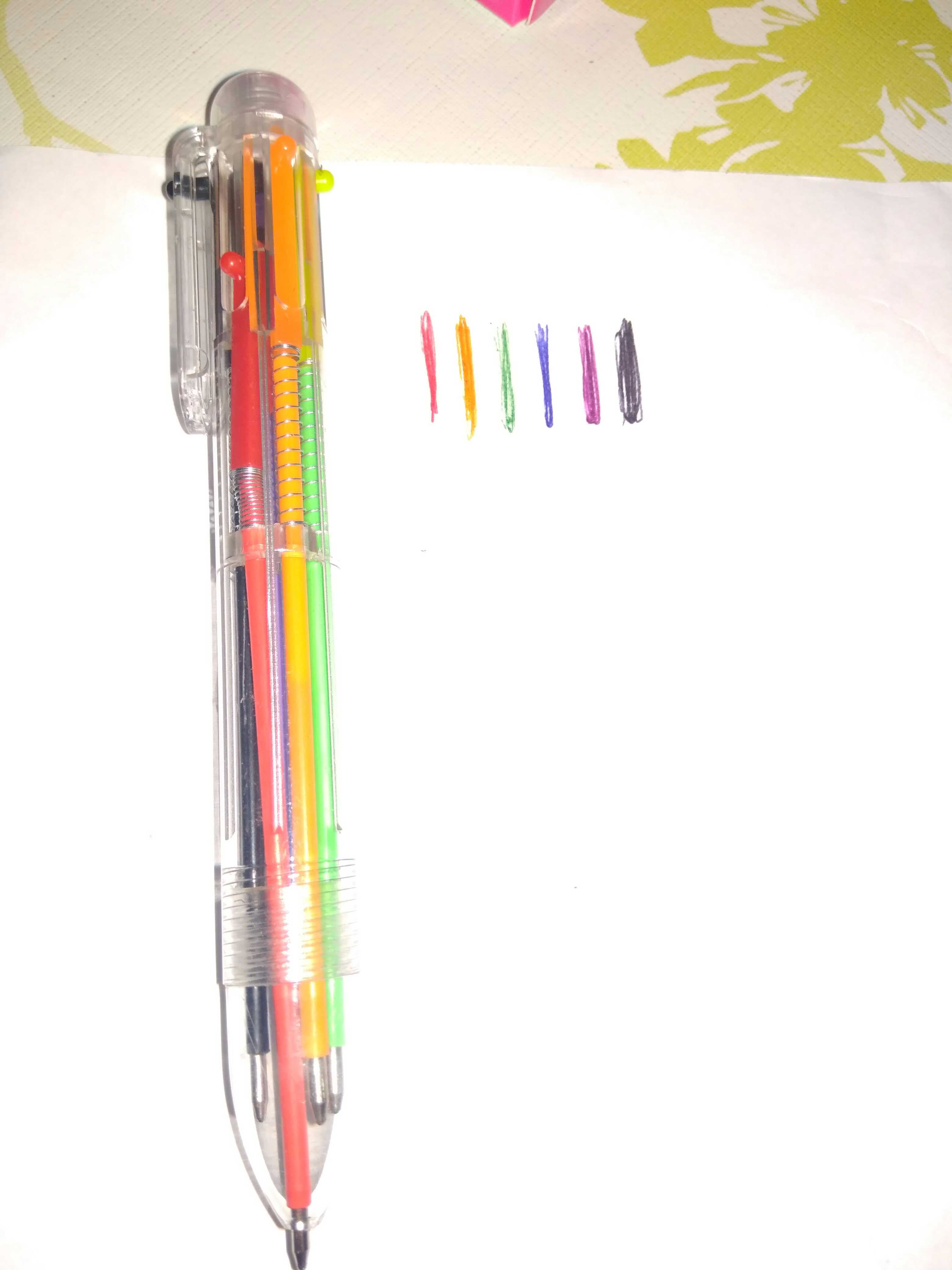 Фотография покупателя товара Ручка шариковая, автоматическая, 6-ти цветная, корпус прозрачный - Фото 2