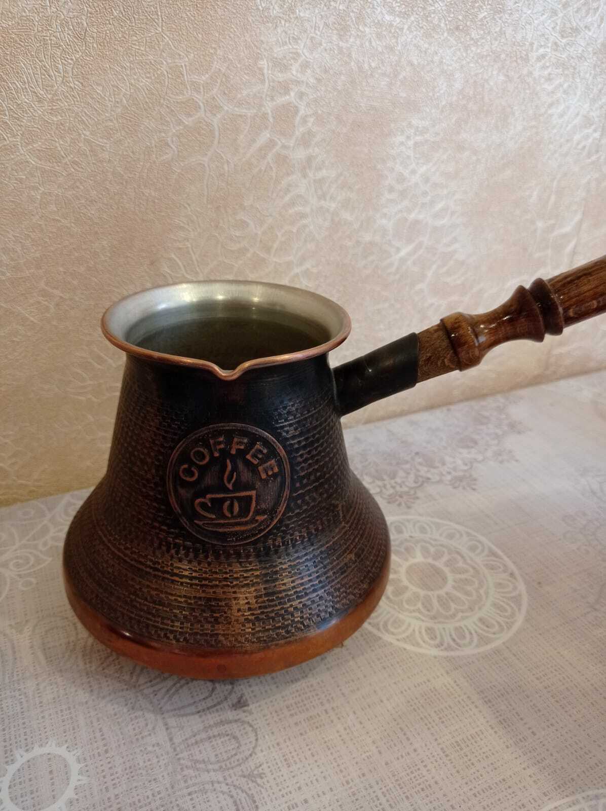 Фотография покупателя товара Турка для кофе "Армянская джезва", медная, 800 мл - Фото 1