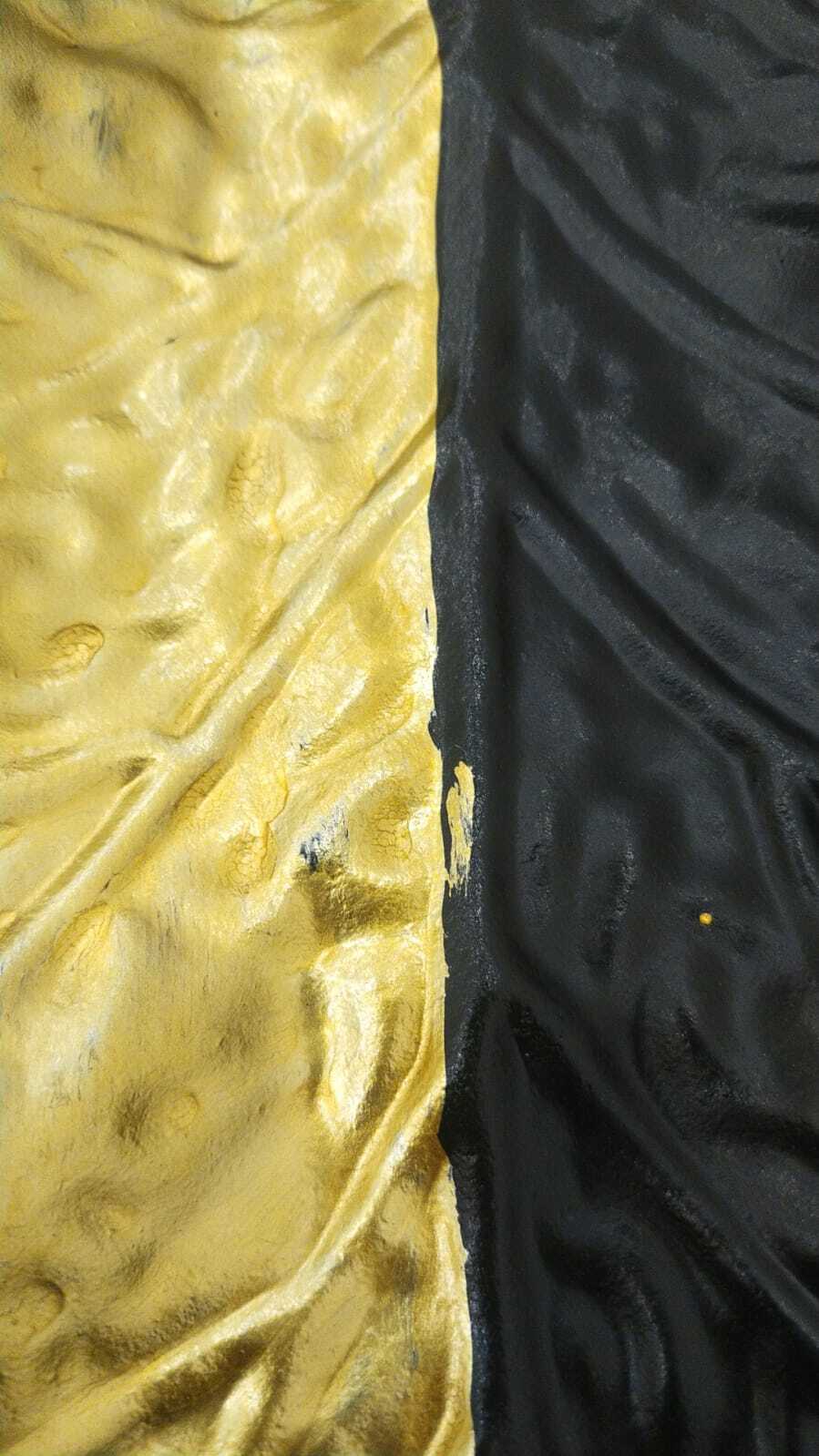 Фотография покупателя товара Блюдо для фруктов Доляна «Золотой лист», 38,5×15,5 см, цвет золотой с чёрным