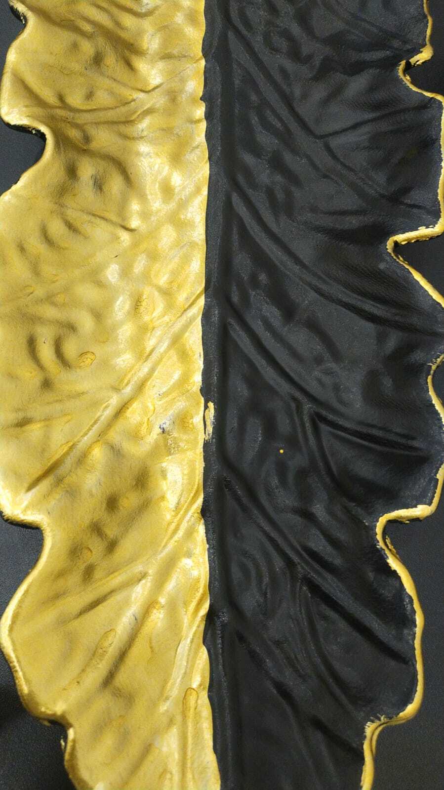 Фотография покупателя товара Блюдо для фруктов Доляна «Золотой лист», 38,5×15,5 см, цвет золотой с чёрным - Фото 12