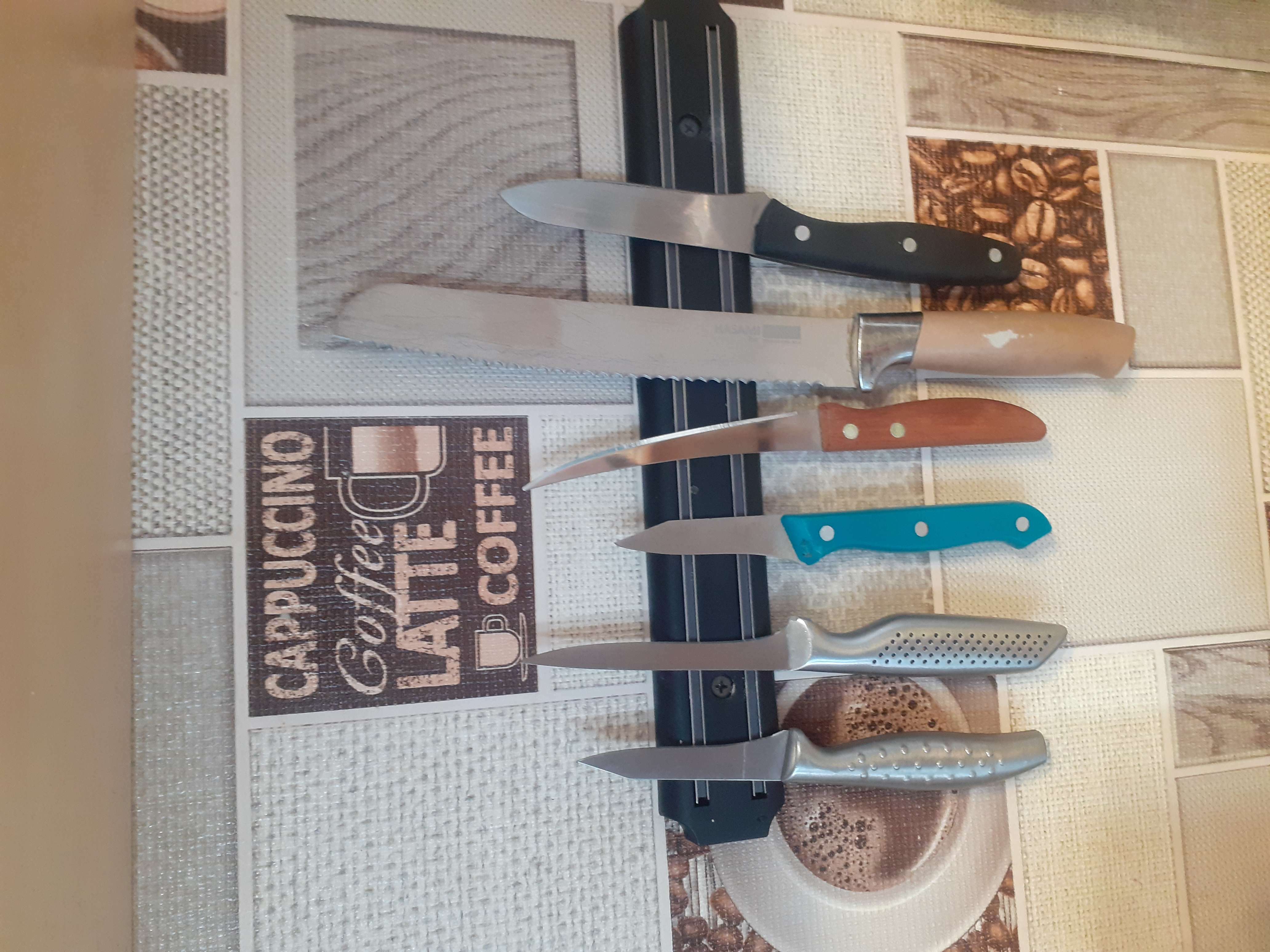Фотография покупателя товара Держатель для ножей магнитный Доляна, 33 см - Фото 3