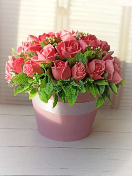 Фотография покупателя товара Переноска конус подарочная под цветы, пыльная роза, 11.5×17×12 см - Фото 1