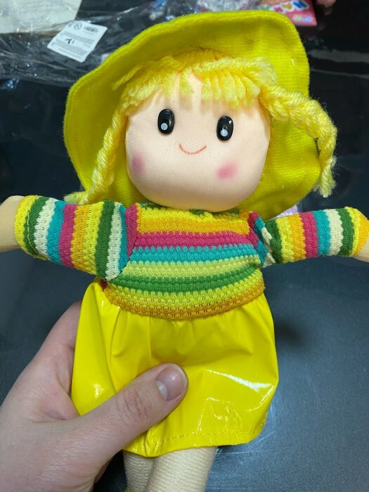 Фотография покупателя товара Мягкая игрушка «Кукла», платье в полоску, цвета МИКС - Фото 2
