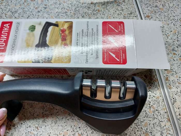 Фотография покупателя товара Точилка для ножей Доляна, 20×6×5,5 см, цвет МИКС - Фото 1