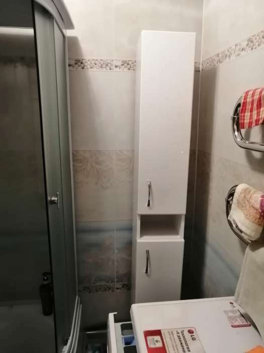 Фотография покупателя товара Шкаф - пенал напольный для ванной комнаты «Клик Мебель», 1 ящик, правый, 1940×240×266 мм, цвет белый - Фото 5