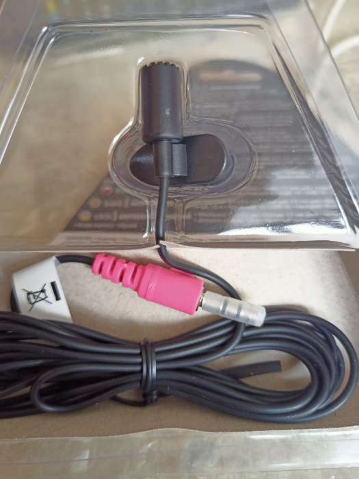 Фотография покупателя товара Микрофон Defender MIC-109, компьютерный, на прищепке, кабель 1.8 м, черный
