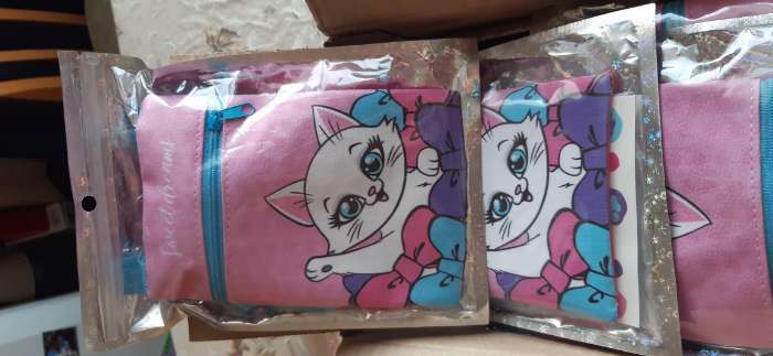 Фотография покупателя товара Подарочный набор для девочки «Котик», сумка,набор резинок,блокнот,тату - Фото 3