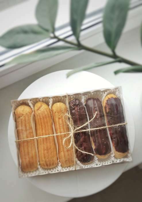 Фотография покупателя товара Коробочка для печенья с PVC крышкой "Горох", крафт, 22 х 15 х 3 см - Фото 2