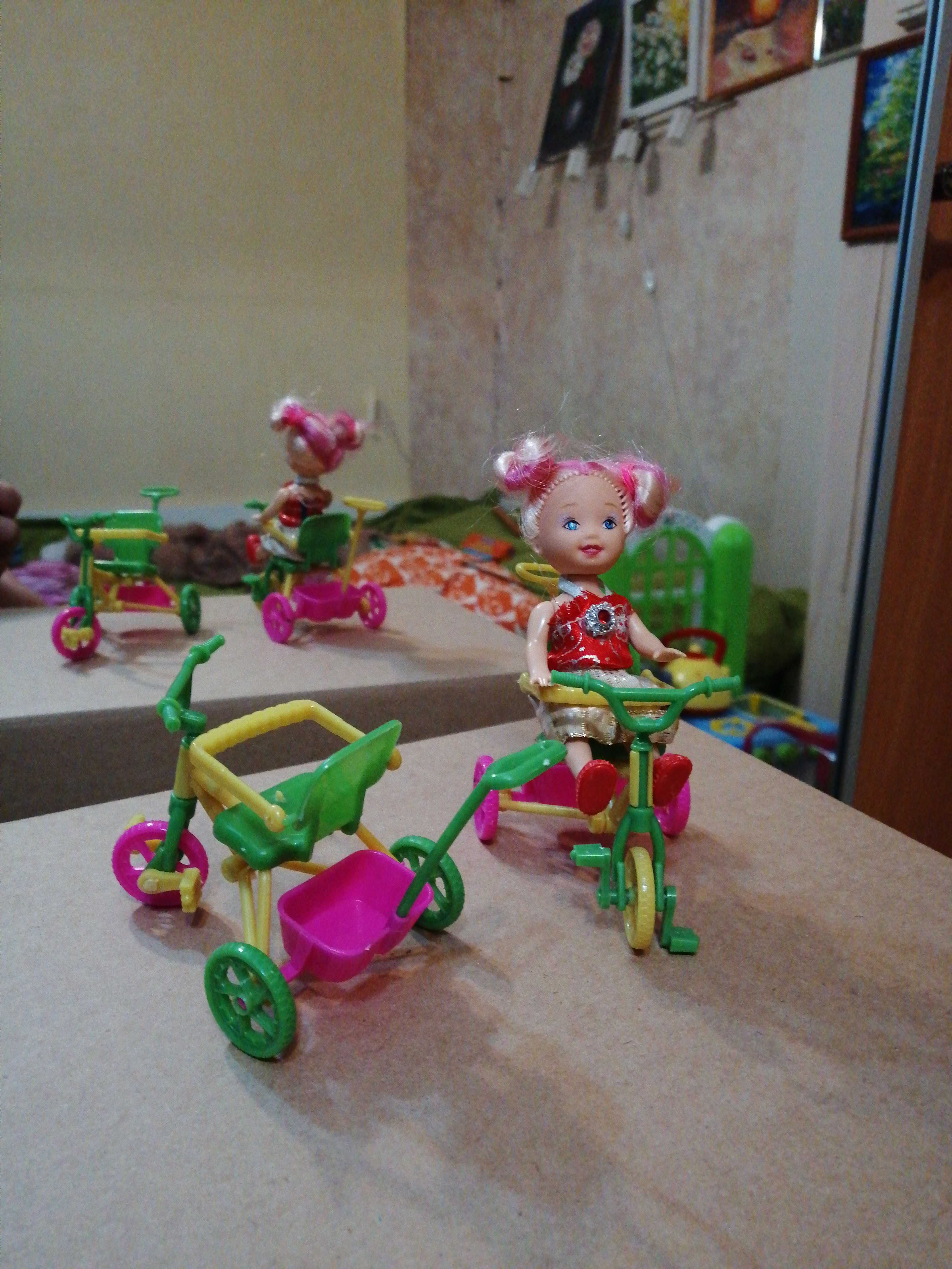 Фотография покупателя товара Кукла малышка «Валентина» на велосипеде, МИКС