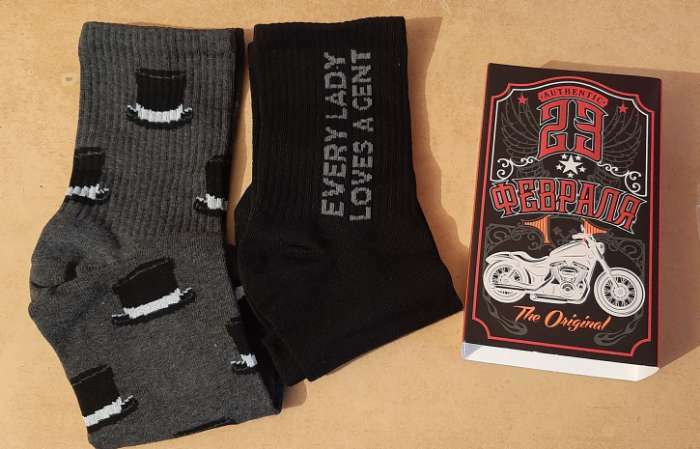 Фотография покупателя товара Набор мужских носков "23 Февраля" 2 пары, размер  41-44 (27-29 см) - Фото 2