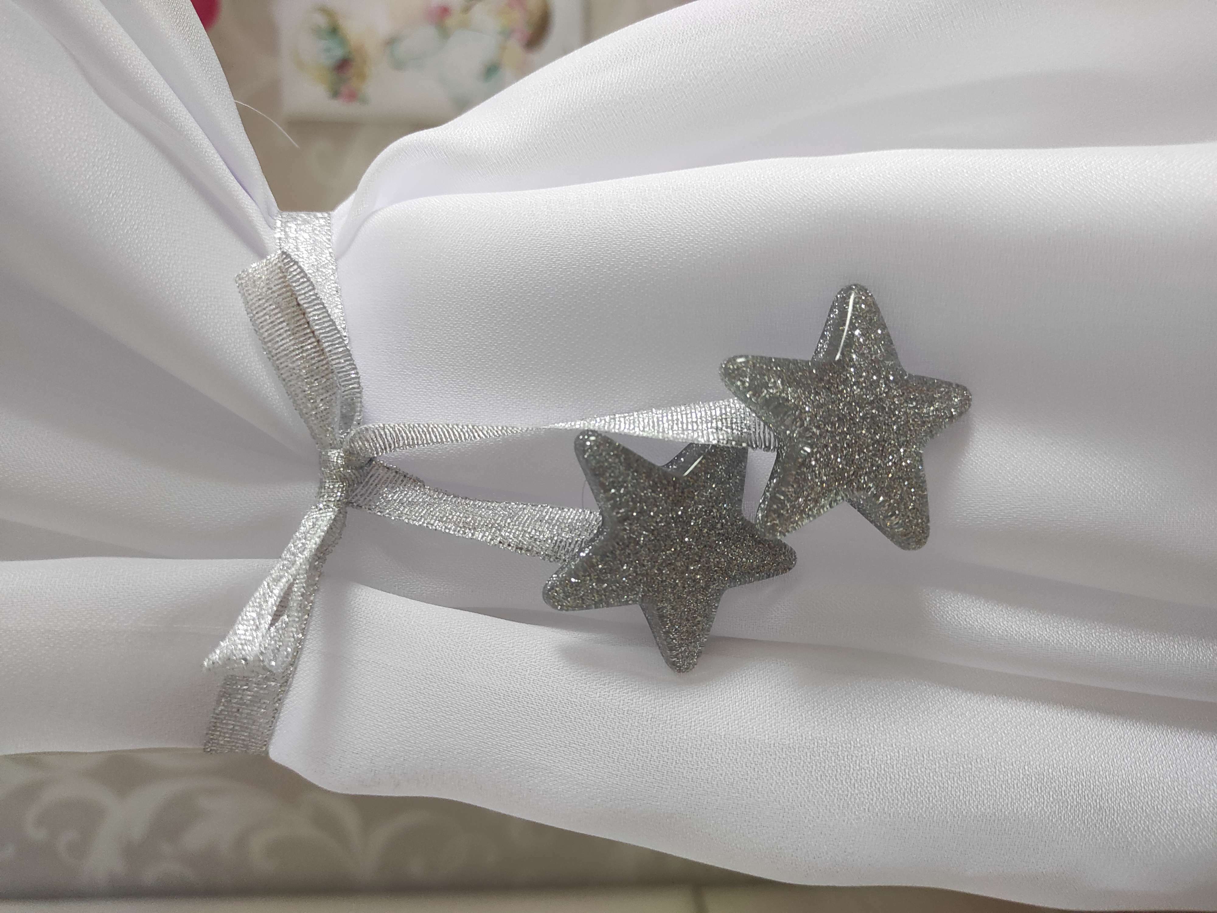 Фотография покупателя товара Подхват для штор «Звезда», d=4.5 см, цвет серебряный - Фото 2