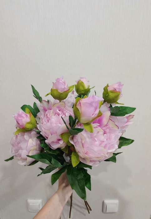 Фотография покупателя товара Цветы искусственные "Пион дуо" 12х60 см, сиреневый - Фото 2