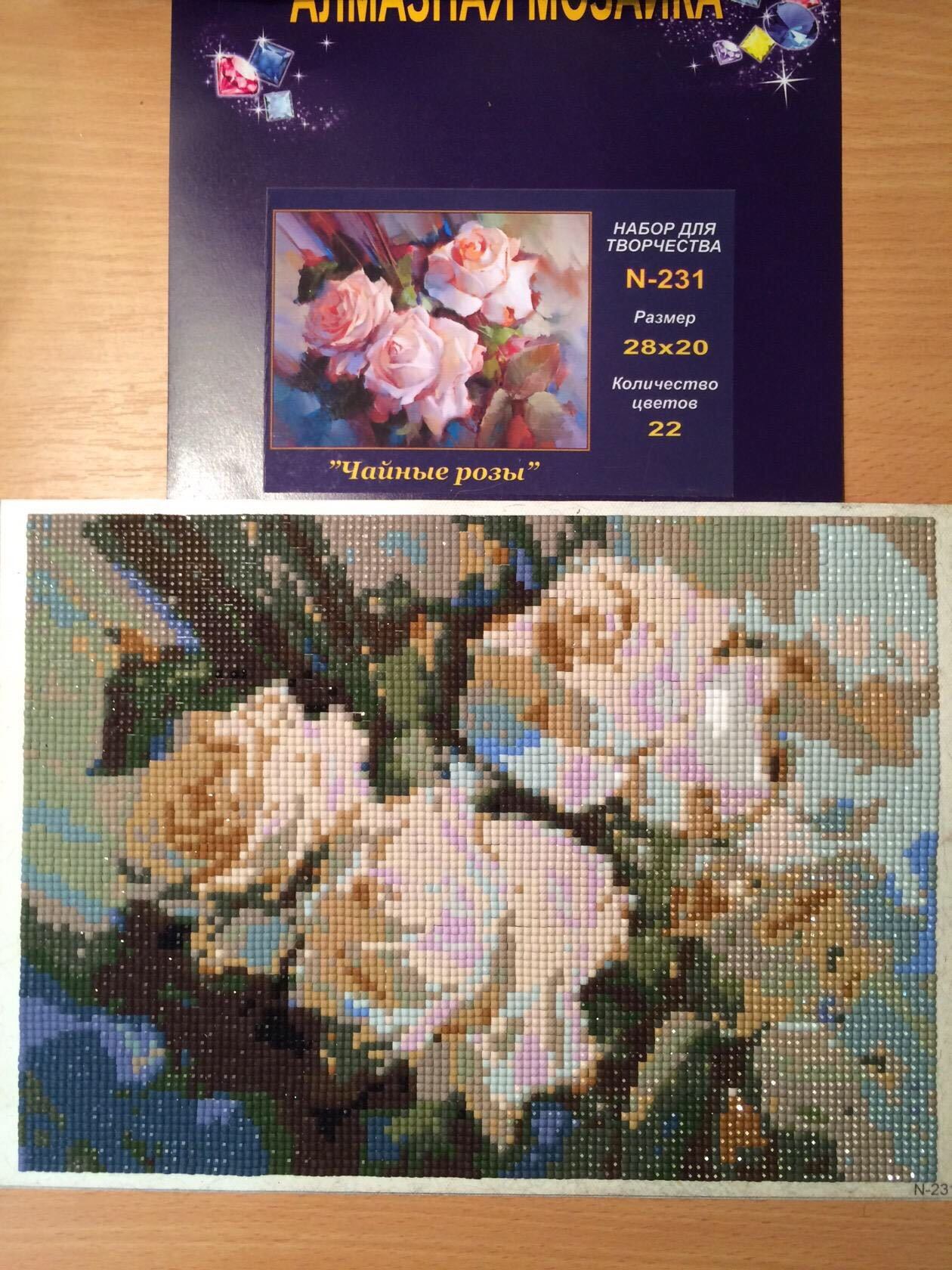Фотография покупателя товара Алмазная мозаика «Чайные розы» 28 × 20 см, 22 цвета - Фото 1