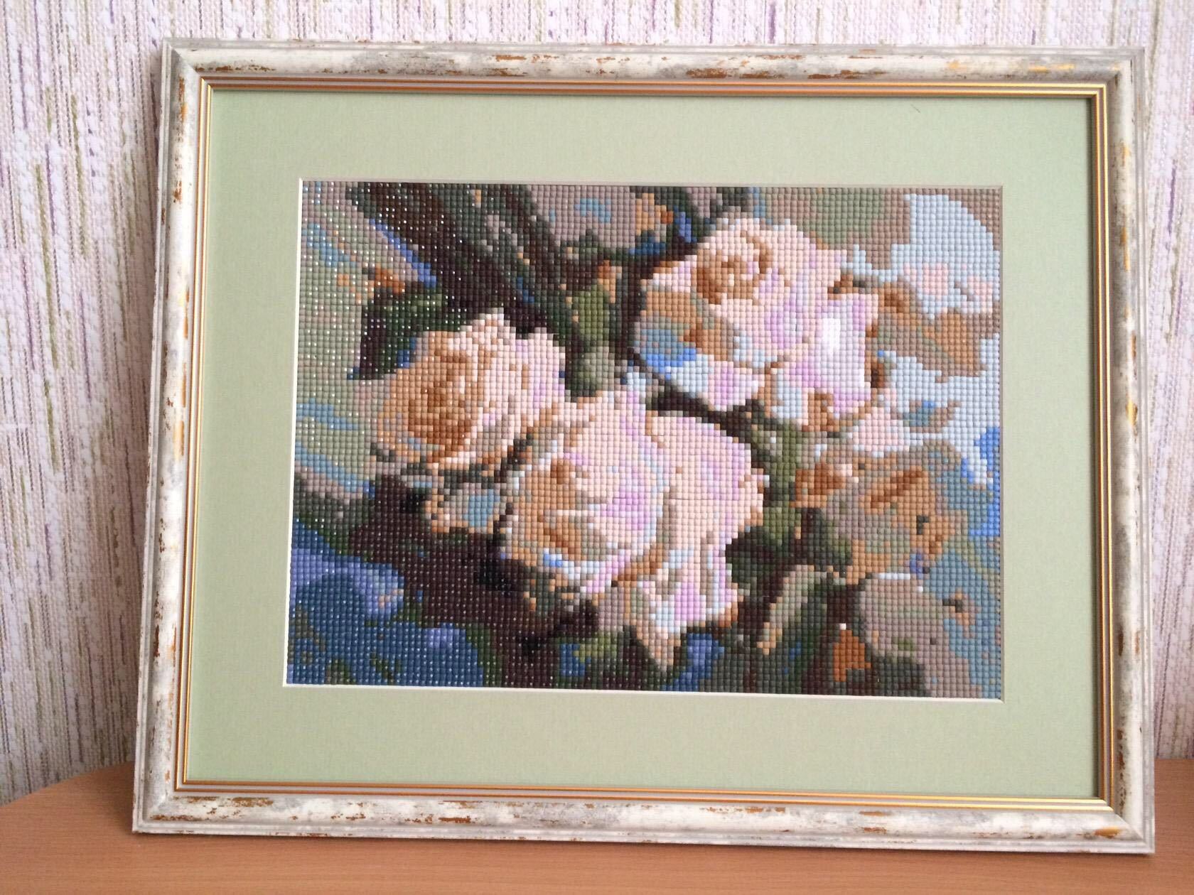 Фотография покупателя товара Алмазная мозаика «Чайные розы» 28 × 20 см, 22 цвета - Фото 2
