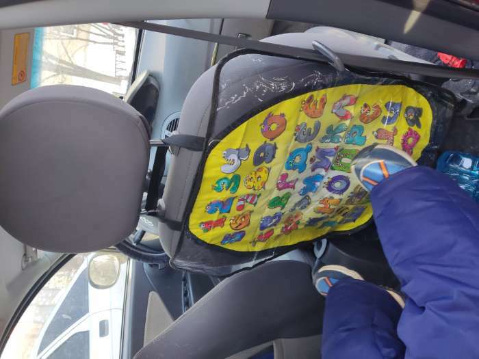 Фотография покупателя товара Накидка на сиденье автомобильное  Cartage Алфавит, ПВХ, 60 х 45 см, европодвес