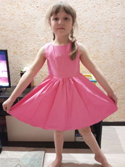 Фотография покупателя товара Платье для девочки с карманами KAFTAN, размер 34 (122-128), цвет ярко-розовый - Фото 1