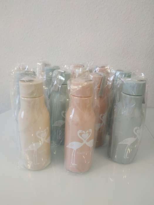 Фотография покупателя товара Бутылка для воды пластиковая «Фламинго», 450 мл, цвет МИКС - Фото 1