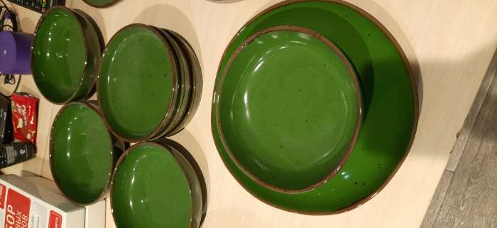 Фотография покупателя товара Тарелка фарфоровая Punto verde, 600 мл, d=18,5 см, цвет зелёный - Фото 2