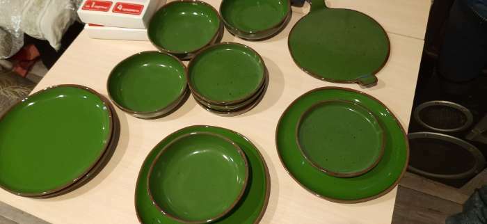 Фотография покупателя товара Тарелка фарфоровая Punto verde, 600 мл, d=18,5 см, цвет зелёный