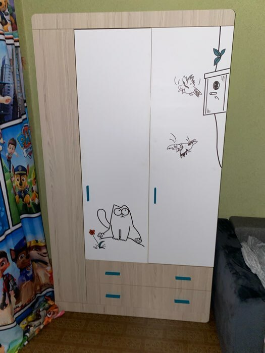 Фотография покупателя товара Шкаф 3-створчатый «Кот № 25», 1150 × 516 × 2040 мм, цвет туя светлая - Фото 5
