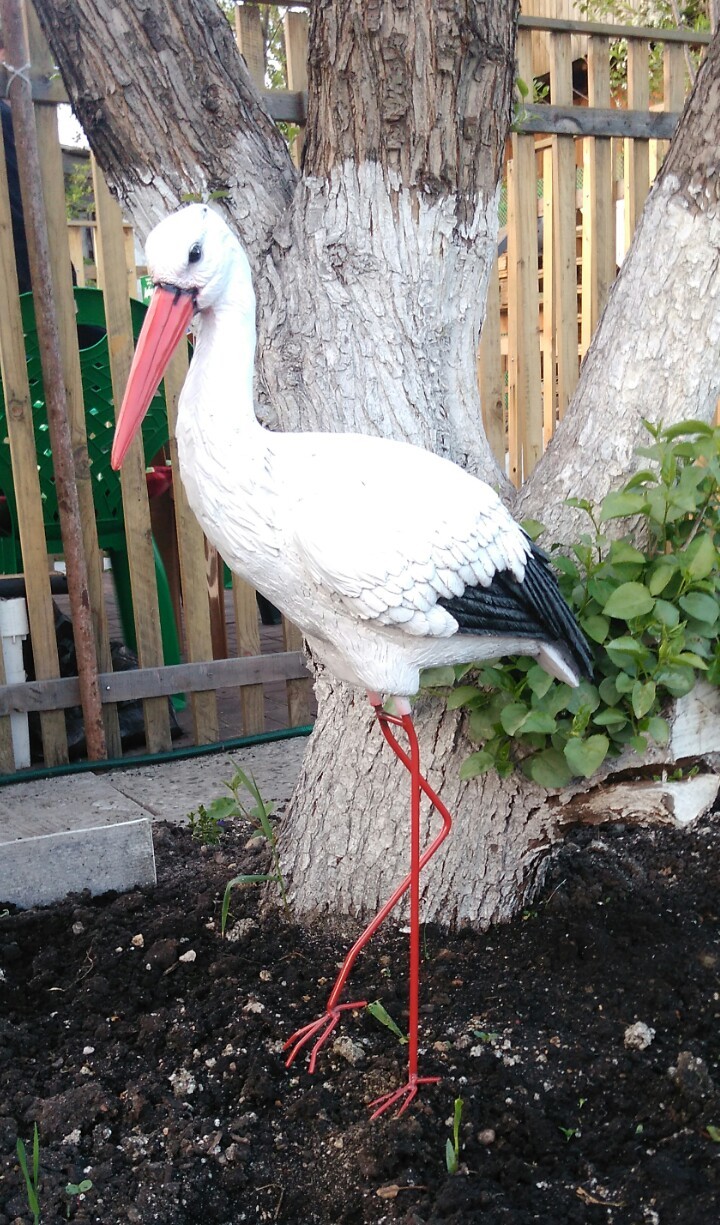 Фотография покупателя товара Садовая фигура "Аист", 85*18*40 см - Фото 4