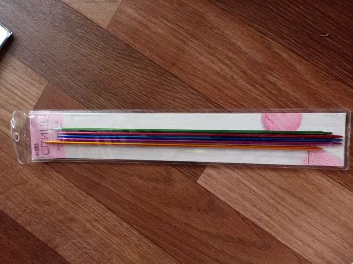 Фотография покупателя товара Спицы для вязания, чулочные, из алюминия, d = 3 мм, 25 см, 5 шт, цвет МИКС - Фото 2