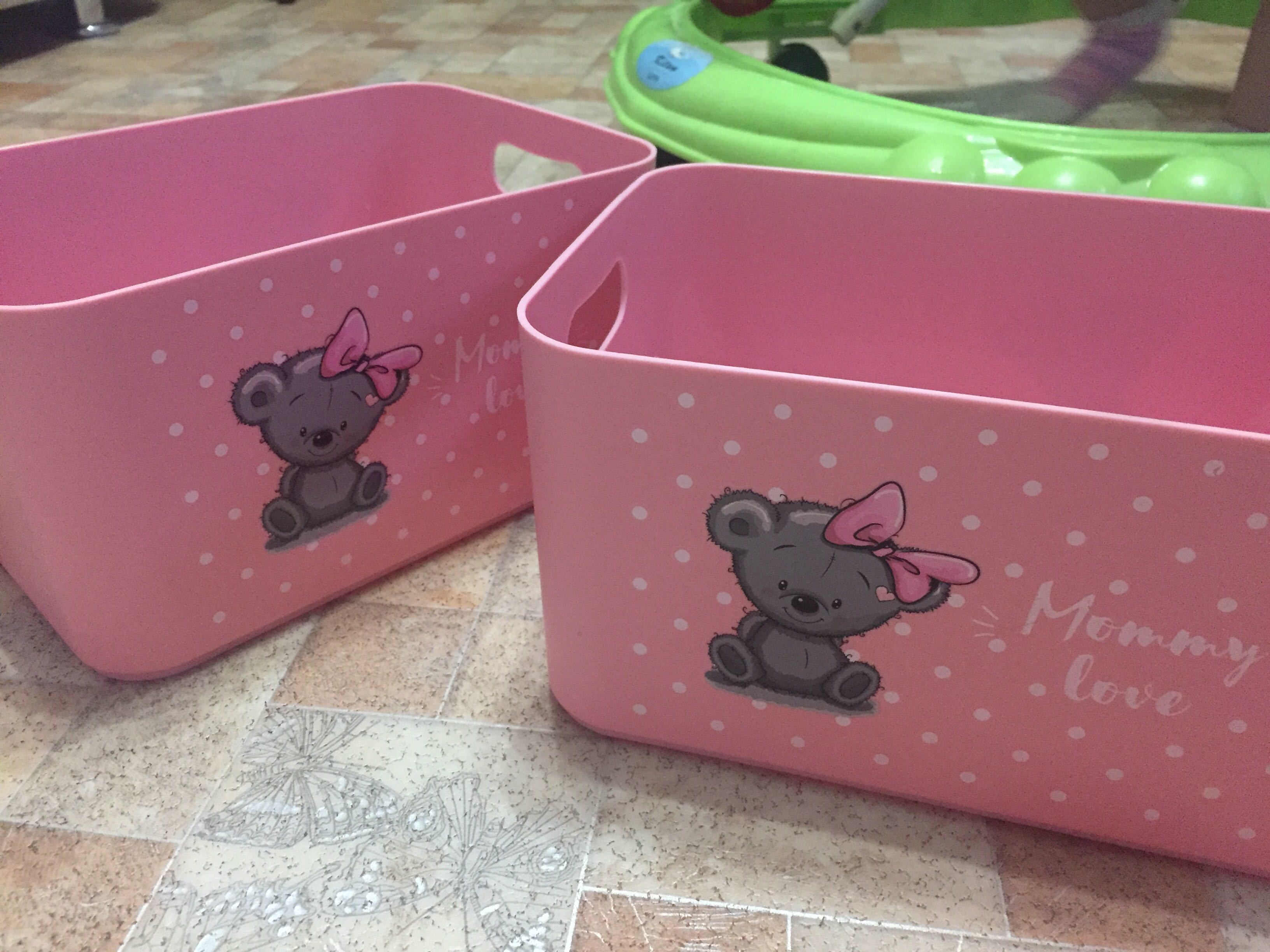 Фотография покупателя товара Корзина для детских игрушек Mommy love, цвет нежно-розовый - Фото 9