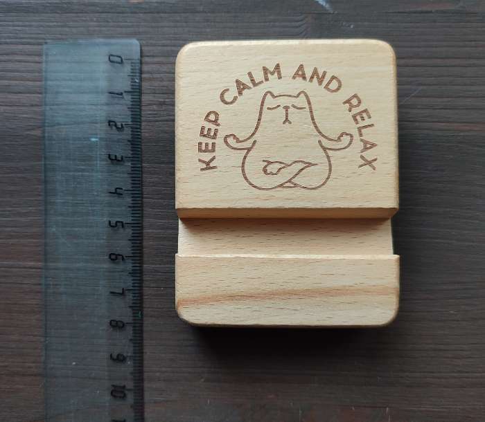 Фотография покупателя товара Подставка для телефона «Keep calm and relax», 6×8 см - Фото 1