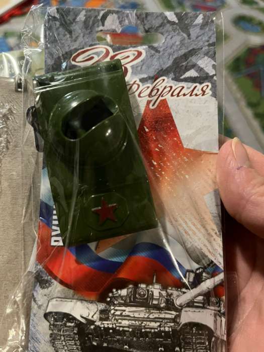 Фотография покупателя товара Ручка прикол шариковая синяя паста танк «23 февраля» на подложке - Фото 1