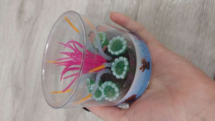 Фотография покупателя товара Декор для аквариума "Анемон", силиконовый, святящийся в темноте, 7 х 7 х 9 см, розовый - Фото 2