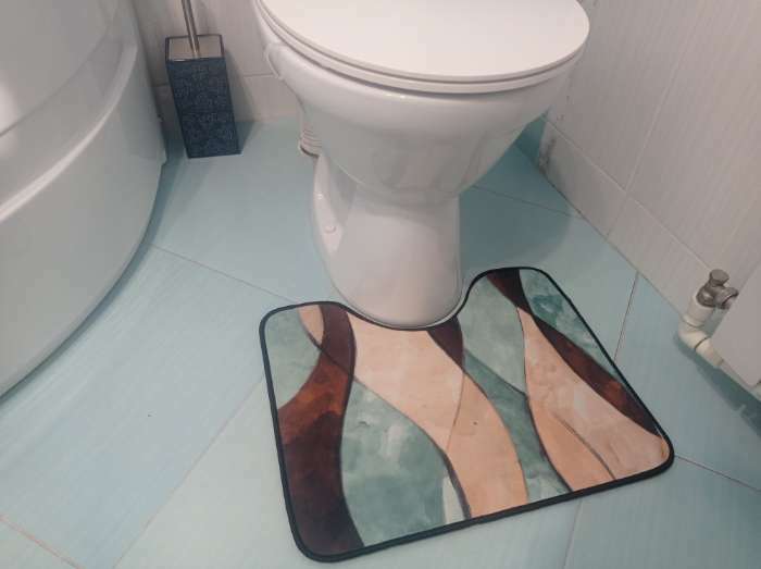 Фотография покупателя товара Набор ковриков для ванной и туалета Доляна «Воля», 2 шт, 50×80 см, 50×40 см