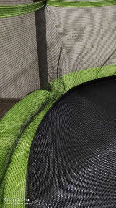 Фотография покупателя товара Батут ONLYTOP, d=140 см, высота сетки 125 см, цвет зелёный