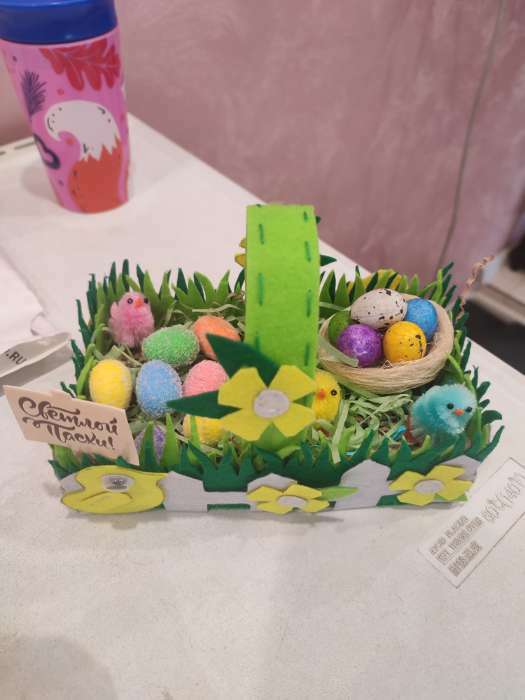 Фотография покупателя товара Набор фигурок пасхальных «Яички в гнезде», 4 шт., 6×6 см, МИКС - Фото 1