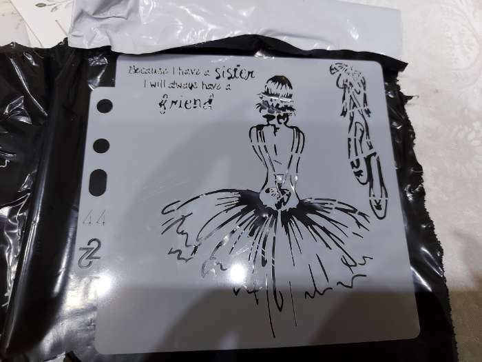 Фотография покупателя товара Трафарет пластик "Балерина и пуанты" 13х14 см