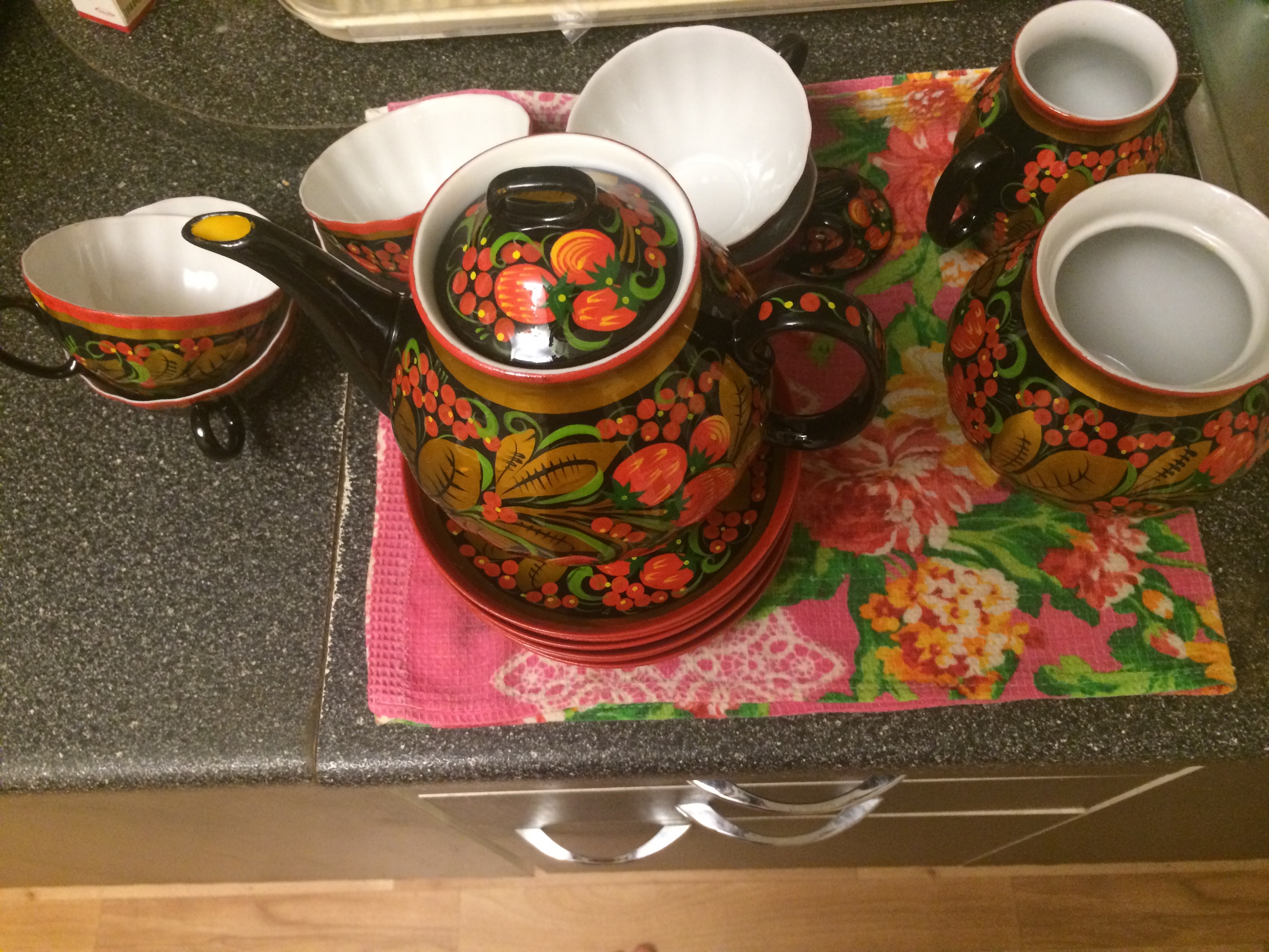 Фотография покупателя товара Сервиз чайный «Хохлома», на 6 персон, керамика - Фото 1