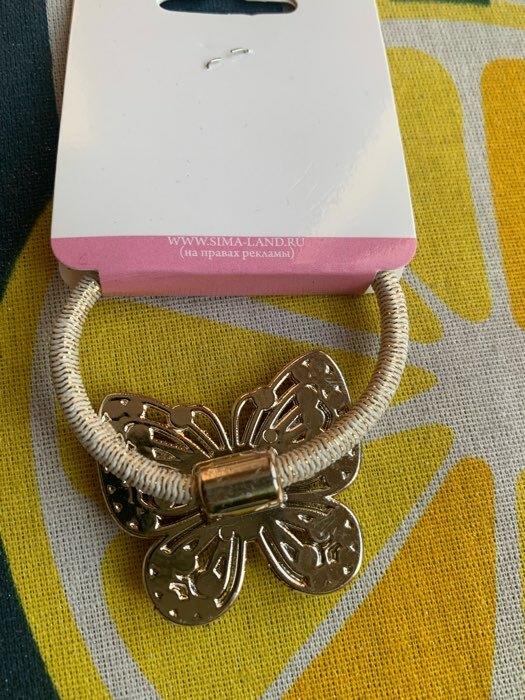 Фотография покупателя товара Резинка для волос "Каролина" бабочка, 3,5 см - Фото 2