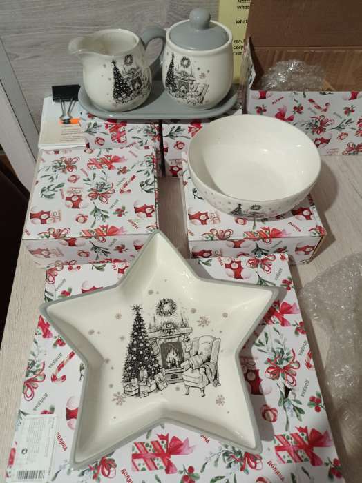 Фотография покупателя товара Блюдо сервировочное Доляна «Рождественский снеговик», 25×23,5×3,3 см - Фото 1