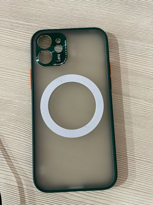 Фотография покупателя товара Чехол LuazON для iPhone 12, поддержка MagSafe, с окантовкой, пластиковый, черный - Фото 1