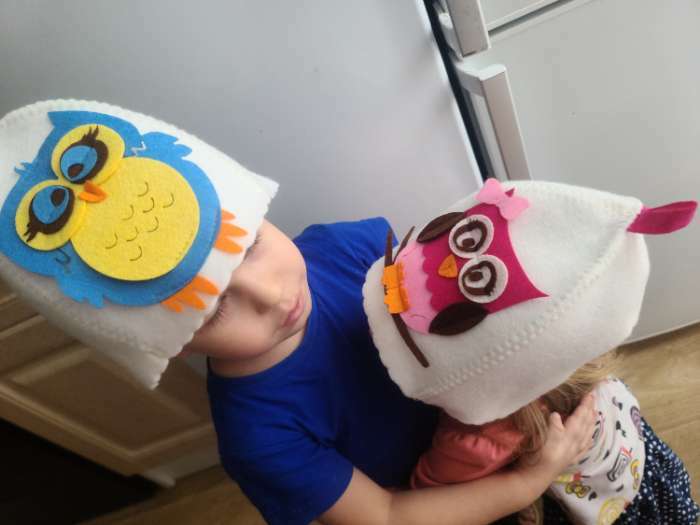 Фотография покупателя товара Шапка для бани с детской аппликацией "Зеброчка" войлок - Фото 4