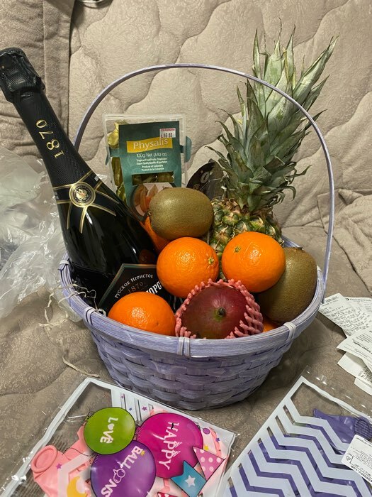 Фотография покупателя товара Корзина плетеная, 26х12/30 см, бамбук, сиреневая, розовая, микс