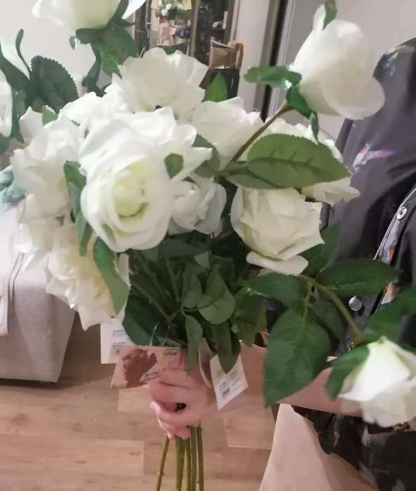Фотография покупателя товара Цветы искусственные "Роза Фиона" три бутона, 8х70 см, белый - Фото 1